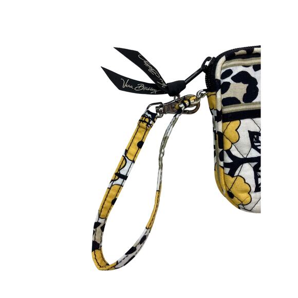 Vera Bradley Zip Wallet Women's Floral Yellow Black White - Picture 2 of 5